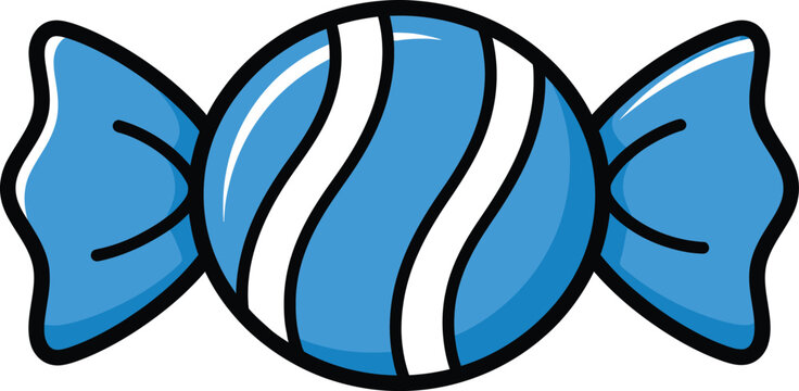 Blue swirl hard candy wrapped sweet