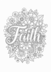 Faith on an abstract floral background