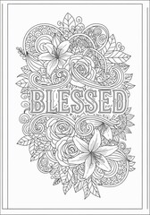 BLESSSED written in a vintage floral frame