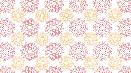 Minimal Abstract Mandala Line Pattern Repeat Background Vector