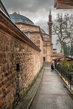 The tower and mosque in Tophane Square, Bursa.