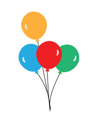 colorful balloons on white background