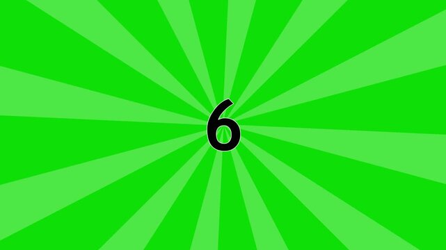 Radial burst animation with numeric countdown timing display. Countdown number sequence for timing and duration control. Time tracking indicator element for digital motion projects