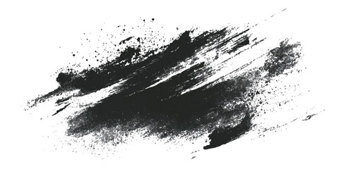 Dynamic black ink splash and splatter abstract art on white background © DARK TRUST