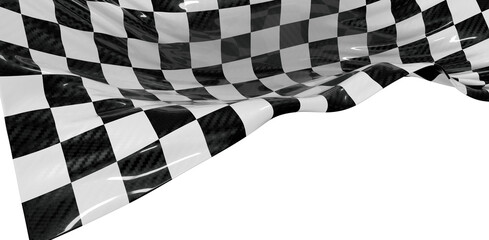 Obraz premium Dynamic checker flag background with carbon fiber texture, race finish concept. Ideal for motorsport, victory, speed, su