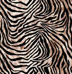 geometric watercolor zebra seamless pattern, animal skin texture textile  © anwar