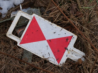 Train end sign, which is attached to the end of the train to show that the train is complete