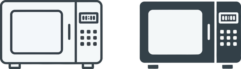 Microwave Appliances: An artistic representation of microwave oven showcases simplicity and modernity. The focus is on a minimalistic display.