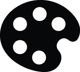 Paint Palette silhouette vector art Illustration