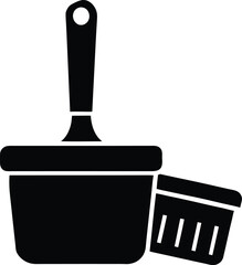 Paint Tray Cleaner silhouette vector art Illustration