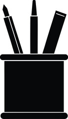 Pen Stand silhouette vector art Illustration