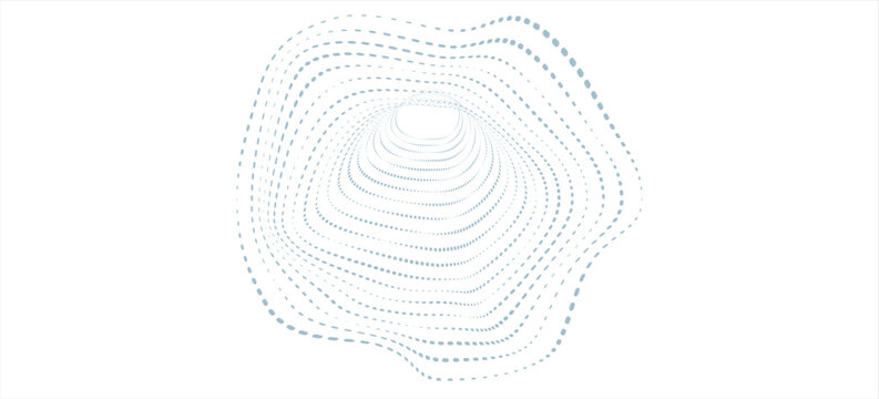 Abstract geometric pattern of blue dots on a white background