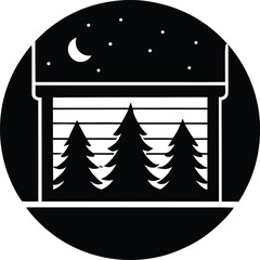 Wood Panel silhouette vector art Illustration