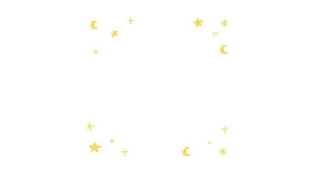 Yellow celestial elements collection on white background
