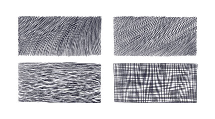 Set of texture rectangle design. Artistic scribble