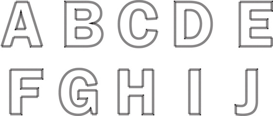 Uppercase A-Z Outline Alphabet Sheet