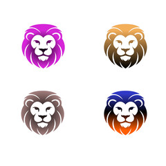 Fototapeta premium lion face logo, lion logo, colourful logo, lion face, beard, king , lion ki