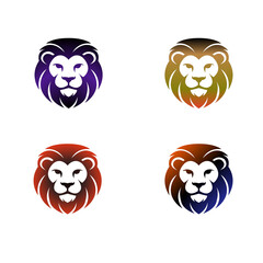 lion face logo, lion logo, colourful logo, lion face, beard, king , lion ki