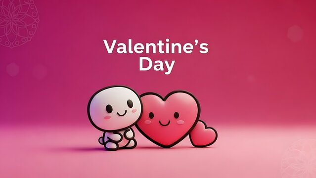Vibrant red backdrop featuring a prominent circular frame and an abundance of small hearts, symbolizing deep affection