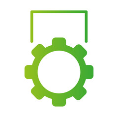 Settings gear icon. Technical process symbol. Vector engine wheel. Optimization mechanism emblem.
