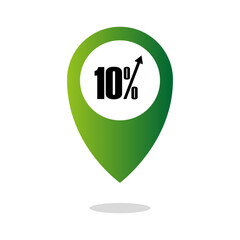 Ten 10 percent. Sophisticated percentage illustration. Extraordinary emerald Vector. Professional monochromatic backgrounds