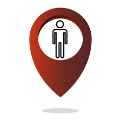 Sophisticated gentleman graphics. Geographical location Vector. Navigation pointer graphics. Gradient spherical components.