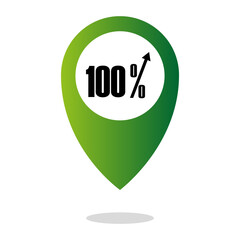 Hundred 100 percent. Sophisticated percentage illustration. Extraordinary emerald Vector. Professional monochromatic backgrounds.