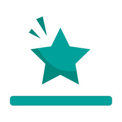 Success star icon. Achievement award symbol. Vector pedestal trophy. Quality leader emblem