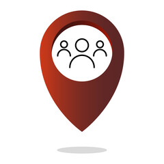 Organization inhabitants Vector. Professional group locations. Participant meeting points. Collective people markers