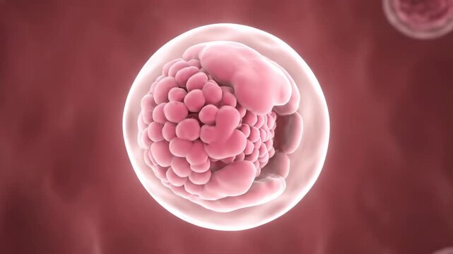 3D Animation of Human Embryo Blastocyst at Cellular Division Stage