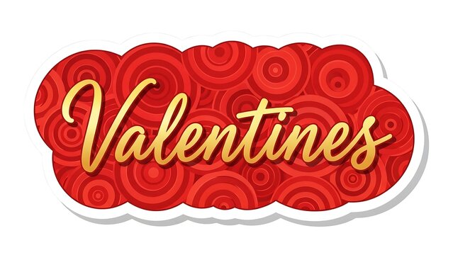 Vibrant red backdrop featuring a prominent circular frame and an abundance of small hearts, symbolizing deep affection