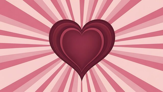 Vibrant red backdrop featuring a prominent circular frame and an abundance of small hearts, symbolizing deep affection