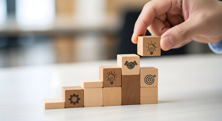 Hand Creating Strategic Business Plan