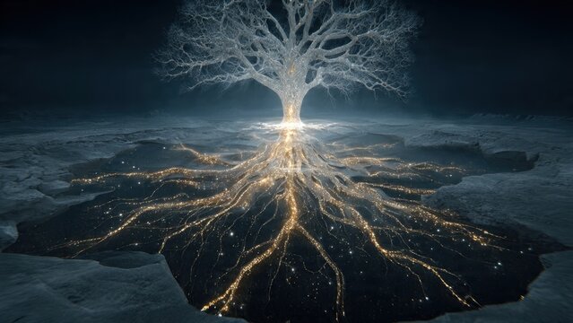 Majestic Tree of Life with Root System