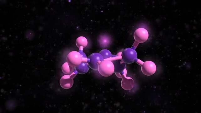 Dopamine Molecule 3D Animation: Neurochemistry and Molecular Structure Visualization