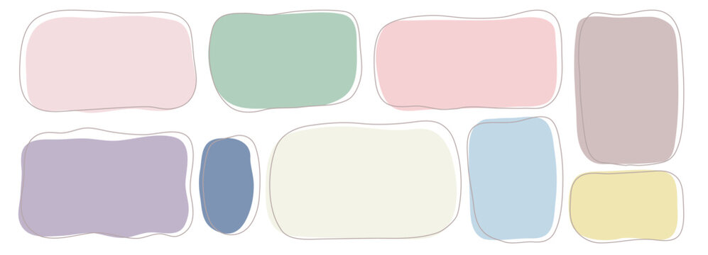 Shape background wavy and curvy amoeba frame with fluid rectangle line. Drawn asymmetric uneven and organic hand oval with banner abstract pattern. Vector shape water and box curvy black.