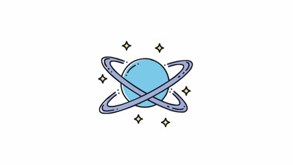 Blue planet with ring system. © fero 