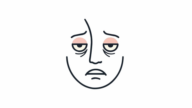 Sad face with frown expression.