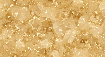 Obraz premium Close-up of a cluster of sparkling golden yellow citrine crystals with sharp facets Keywords: citrine, crystal, quartz, yellow, golden