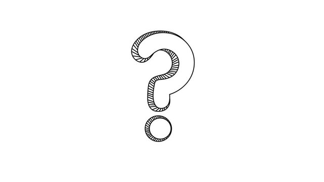 question mark on white, Variety of inquiry symbols, red, black, green, yellow, white question mark animations