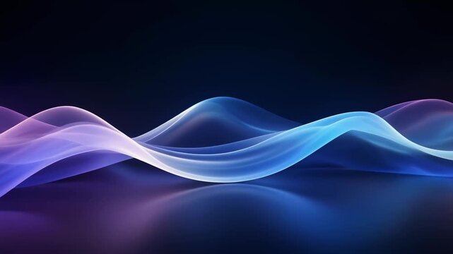 Abstract Flowing Waves of Light in Purple and Blue Hues gradient animated