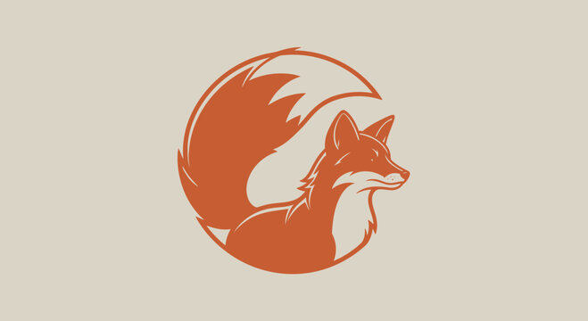 red fox logo, fox head silhouette