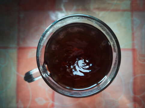 Cup of hot tea object bokeh background