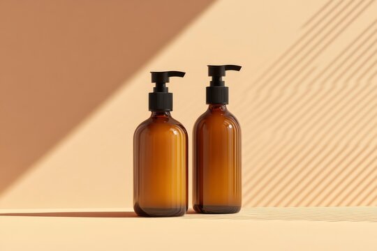 Luxury shampoo conditioner packaging mockup