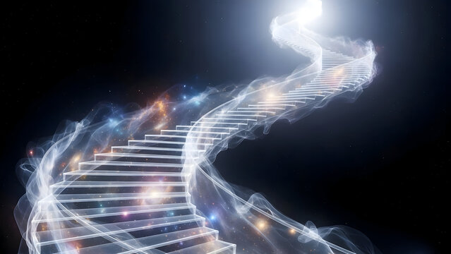 Spiritual dna helix illuminated with divine light mystical genetic awakening concept