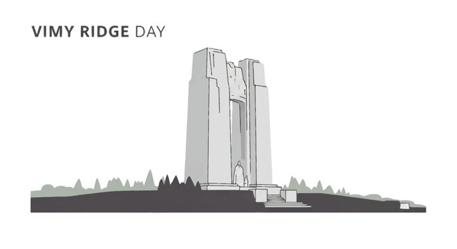 Vimy Ridge memorial monument with steps and trees war memorial