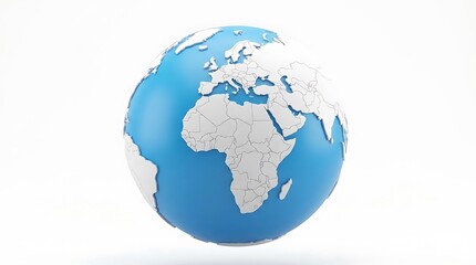 Fototapeta premium Realistic globe showing continents with water and land details beautifully rendered