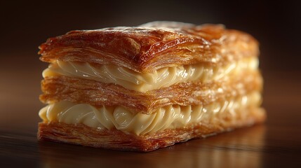 Mille-Feuille Pastry with Custard Cream Layers