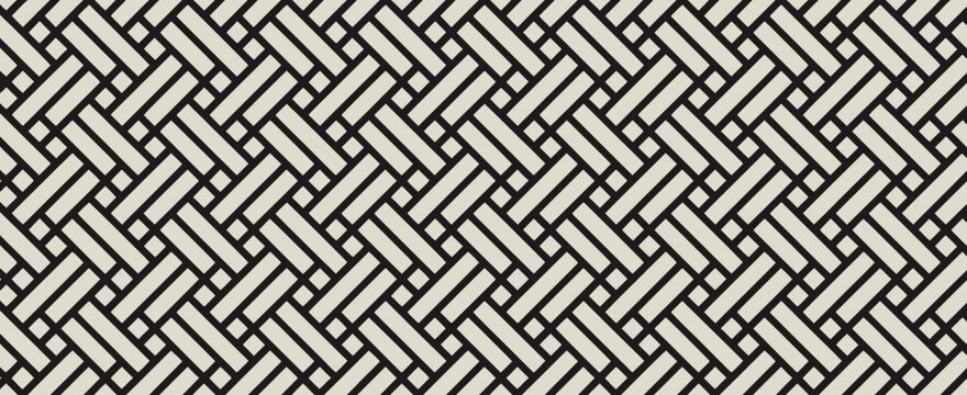 Seamless woven pattern texture, interlocking weave design, repeating vector background for textile, basketry, and decorative surface applications