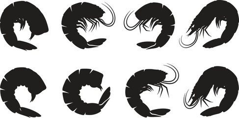 Obraz premium Collection of scorpion silhouette illustrations on white background